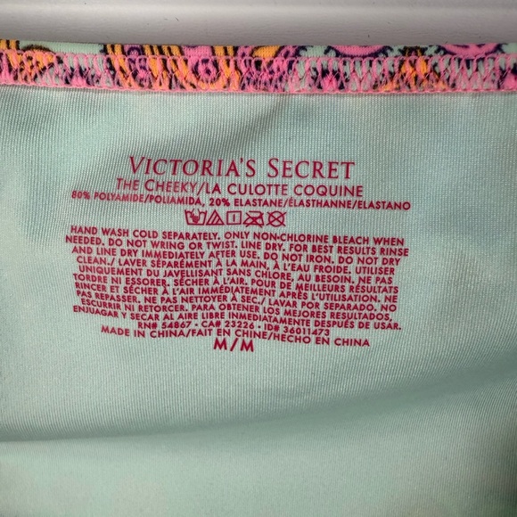Victoria’s Secret tankini bikini paisley pink, purple, mint swimsuit set. Size M - Picture 13 of 16